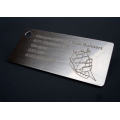 Custom Laser Etching Brushed Effect Stainless Steel Metal Business Card Metal Etching Logo Plate